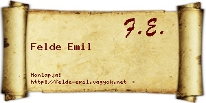 Felde Emil névjegykártya
