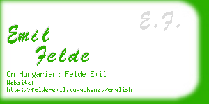 emil felde business card